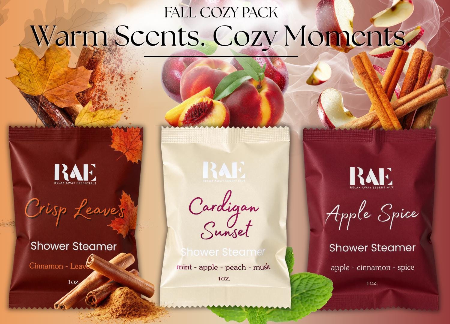 Cozy Shower Steamers 6 Pack | Fall Shower Steamers | Comfort Gift - Aromatherapy | Gift for her | Gift for him | Autumn Aromatherapy