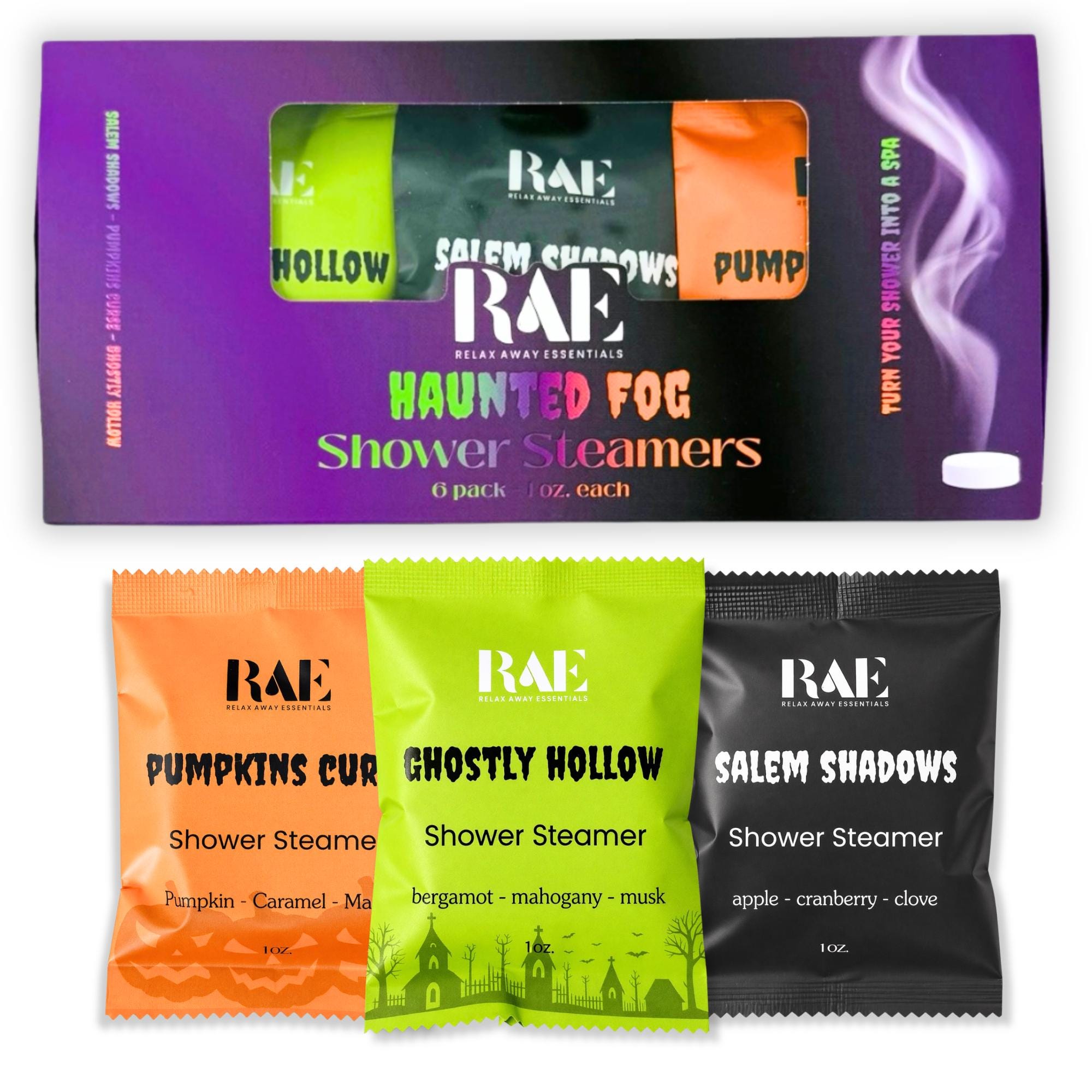 Haunted Fog Shower Steamers 6 Pack - Halloween Shower Steamers - Fall - Autumn - Spa Gift - Aromatherapy