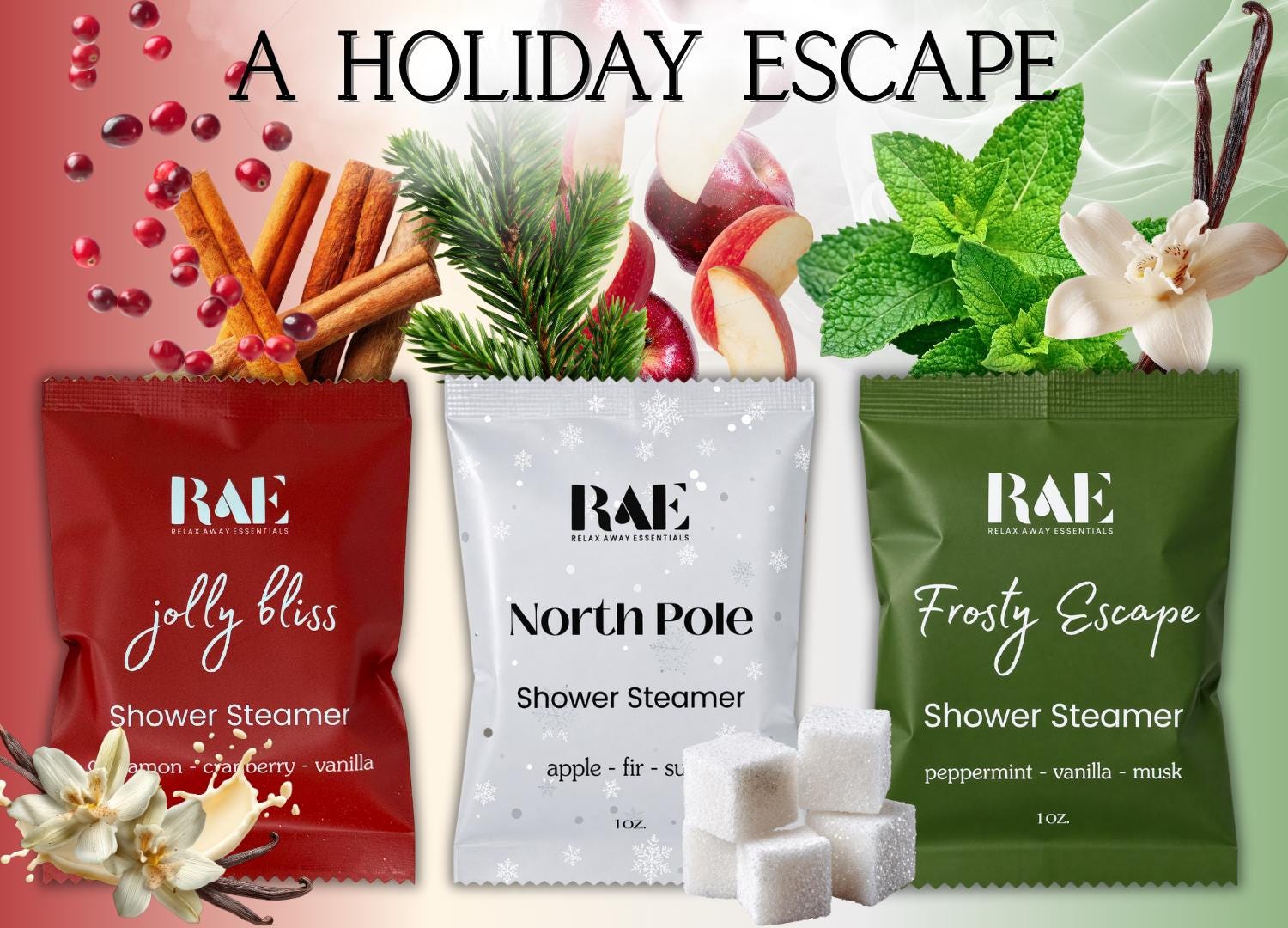18 Shower Steamers | Holiday Bundle Shower Steamers | Spa Gift | Stocking Stuffer | Christmas Holiday Gift