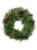 30" Pine Cone/Berry/Cedar/Pine Wreath Green Brown