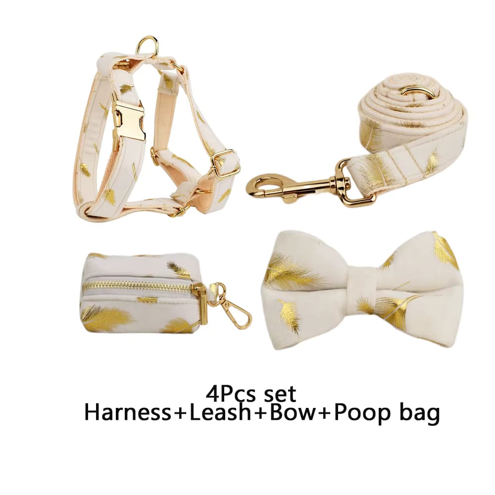 Ivory Gold Leaf Velvet Set