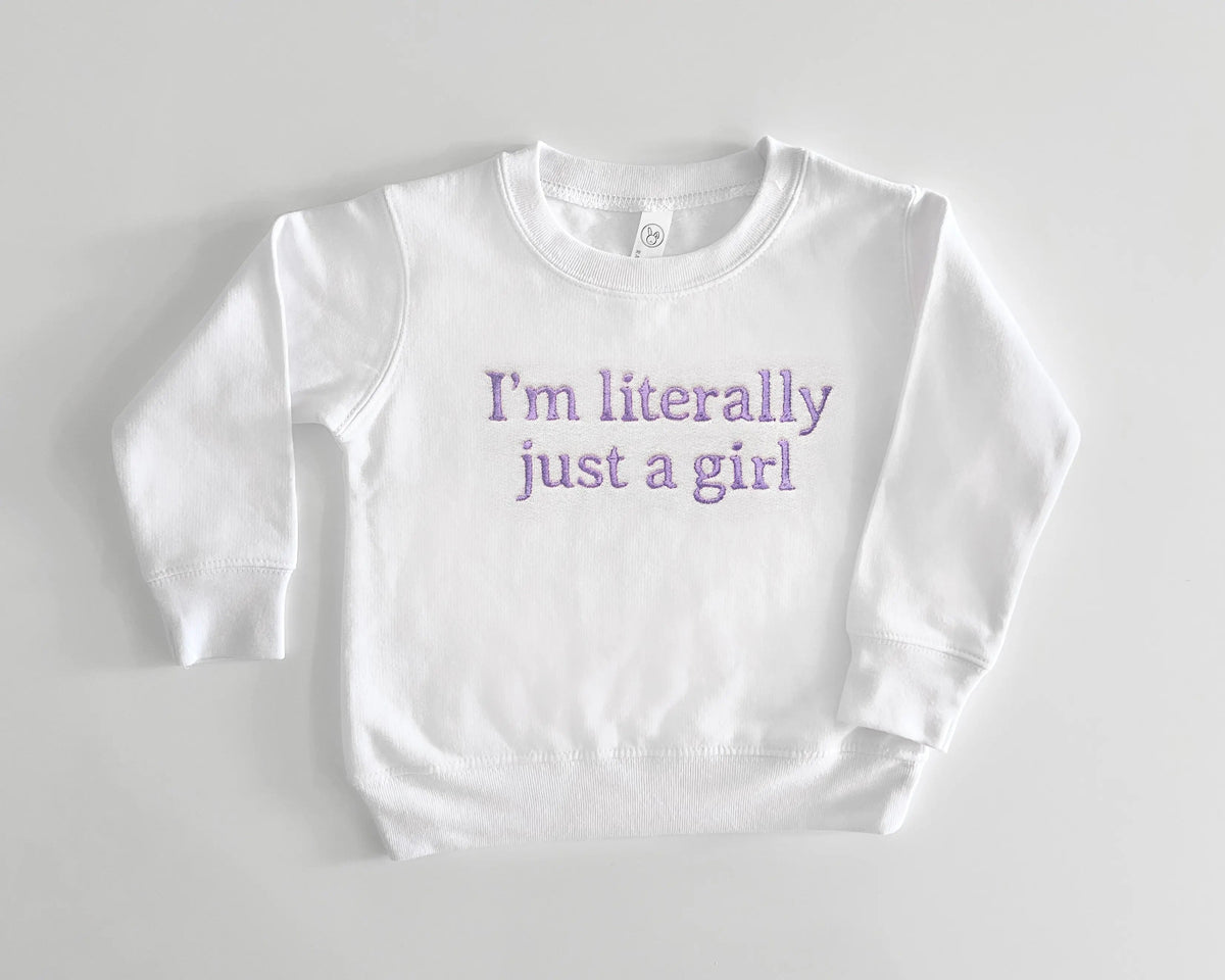 Embroidered "I'm Literally Just A Girl" Mother Daughter Matching Outfits