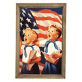 Kids Singing with Flag Framed Art