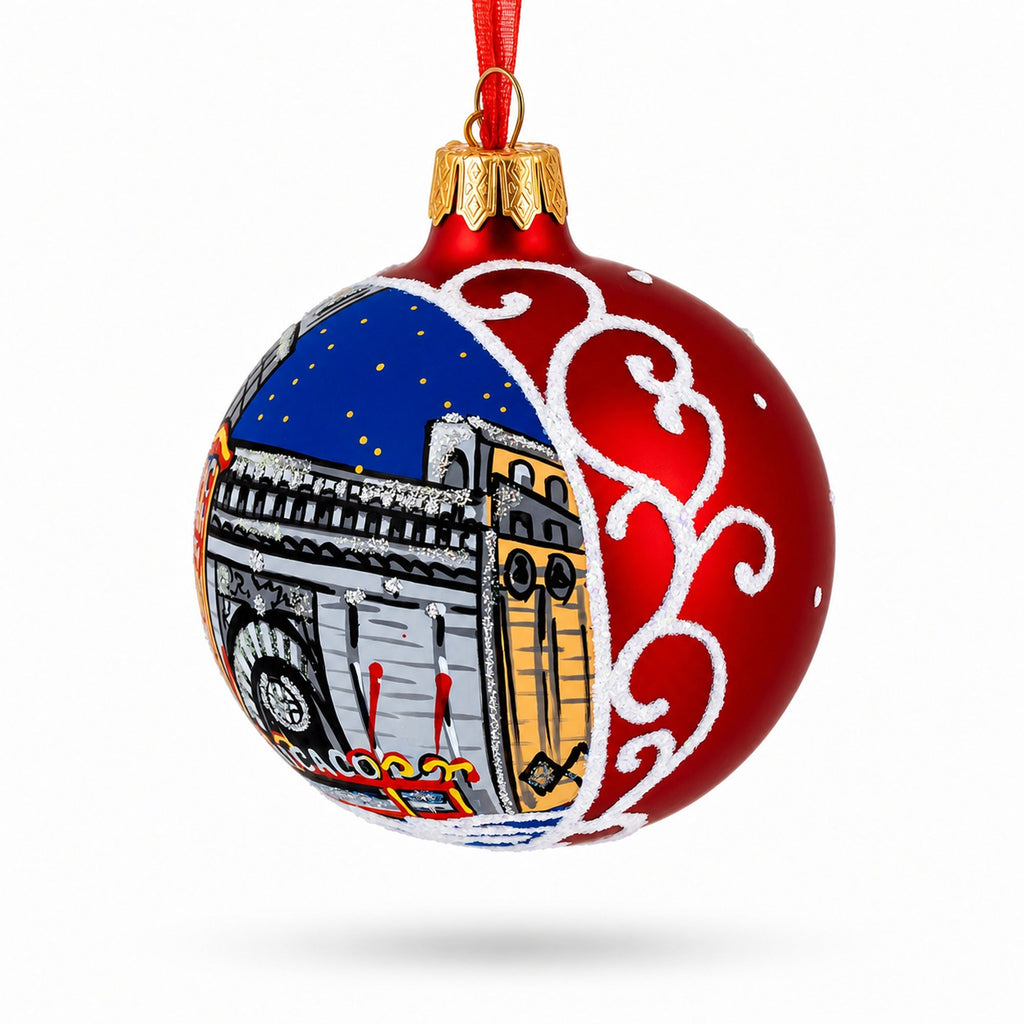 Iconic Chicago Theater Glass Ball Christmas Ornament 3.25 Inches