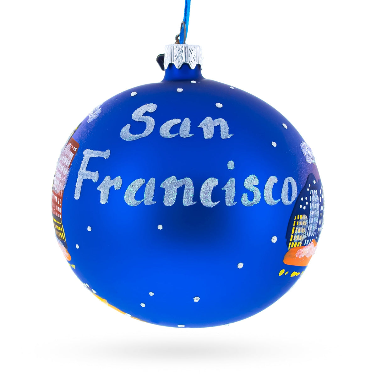 San Francisco, California Glass Ball Christmas Ornament 3.25 Inches