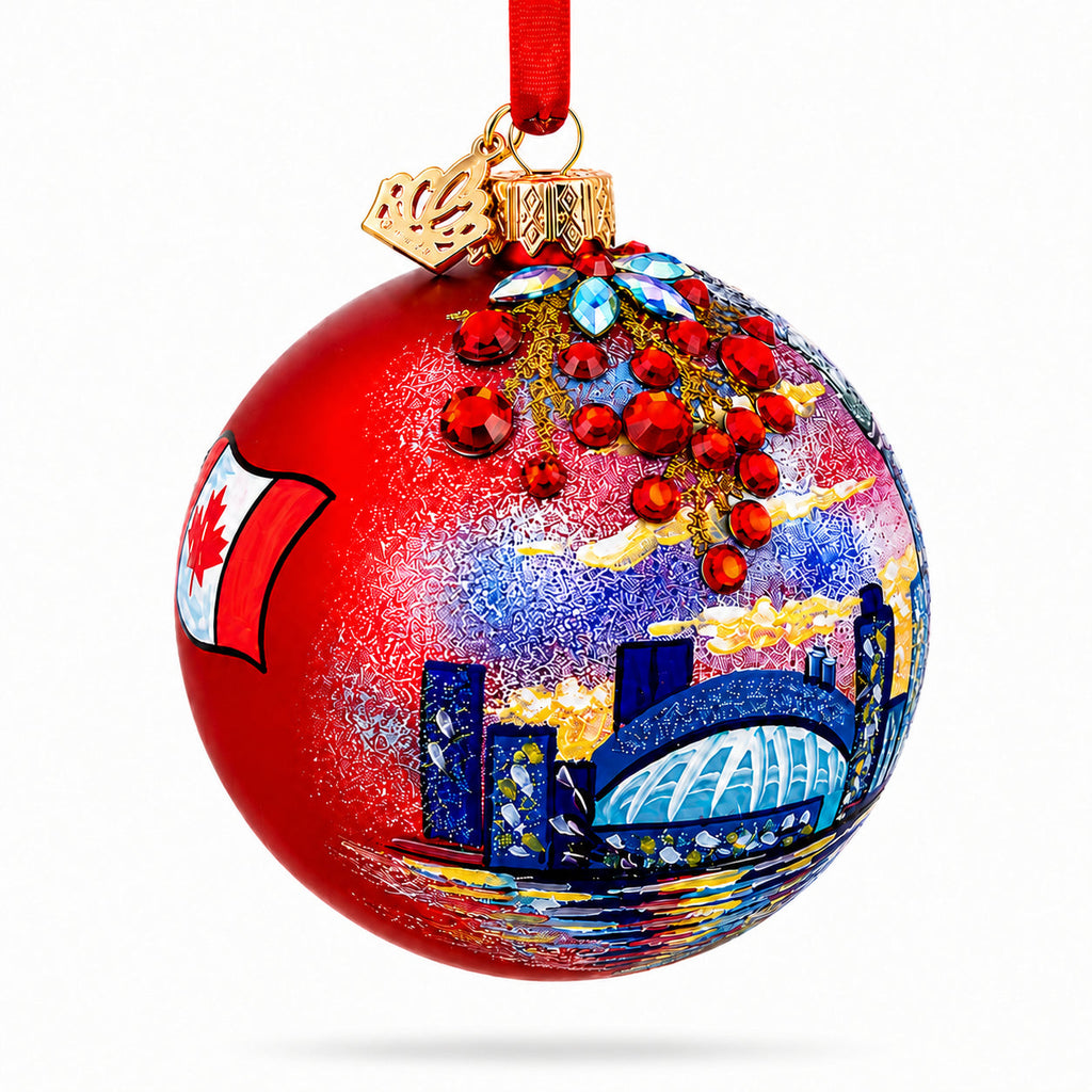 CN Tower, Toronto, Canada Glass Ball Christmas Ornament 3.25 Inches