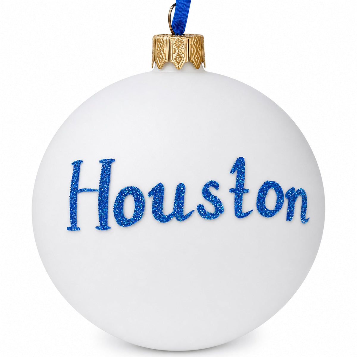Houston, Texas Glass Ball Christmas Ornament 3.25 Inches