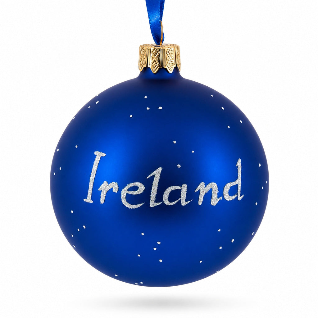 Castle in Ireland Glass Ball Christmas Ornament 3.25 Inches