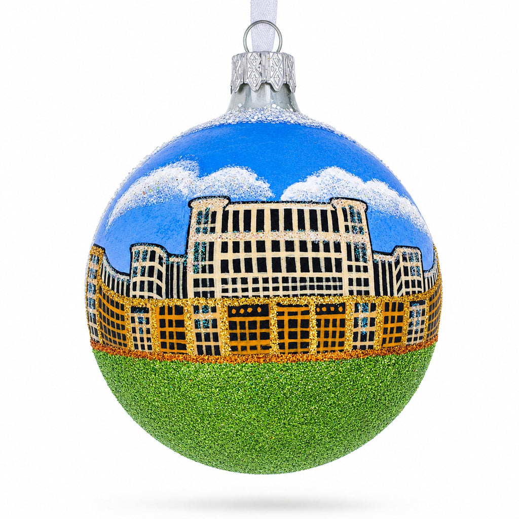Palace of Parliament, Bucharest, Romania Glass Ball Ornament 3.25 Inches