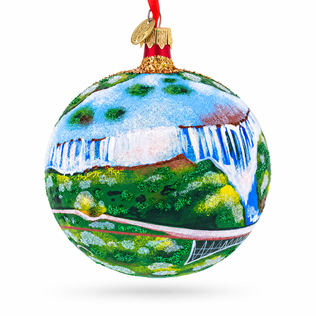 Victoria Falls, Republic of Zimbabwe Glass Ball Christmas Ornament 4 Inches