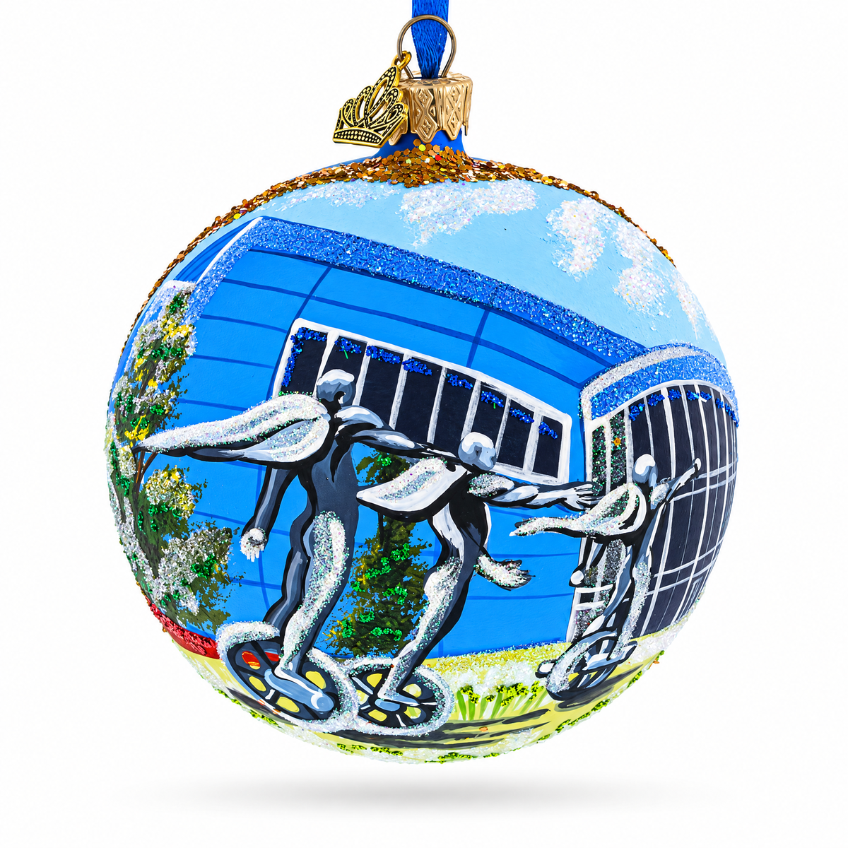 Barber Vintage Motorsports Museum, Birmingham, Alabama Glass Ball Christmas Ornament 4 Inches