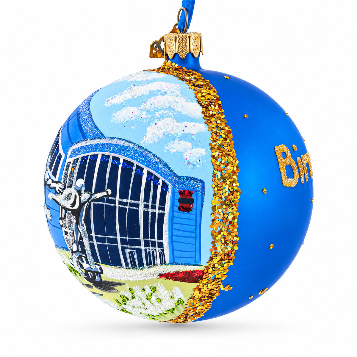 Barber Vintage Motorsports Museum, Birmingham, Alabama Glass Ball Christmas Ornament 4 Inches