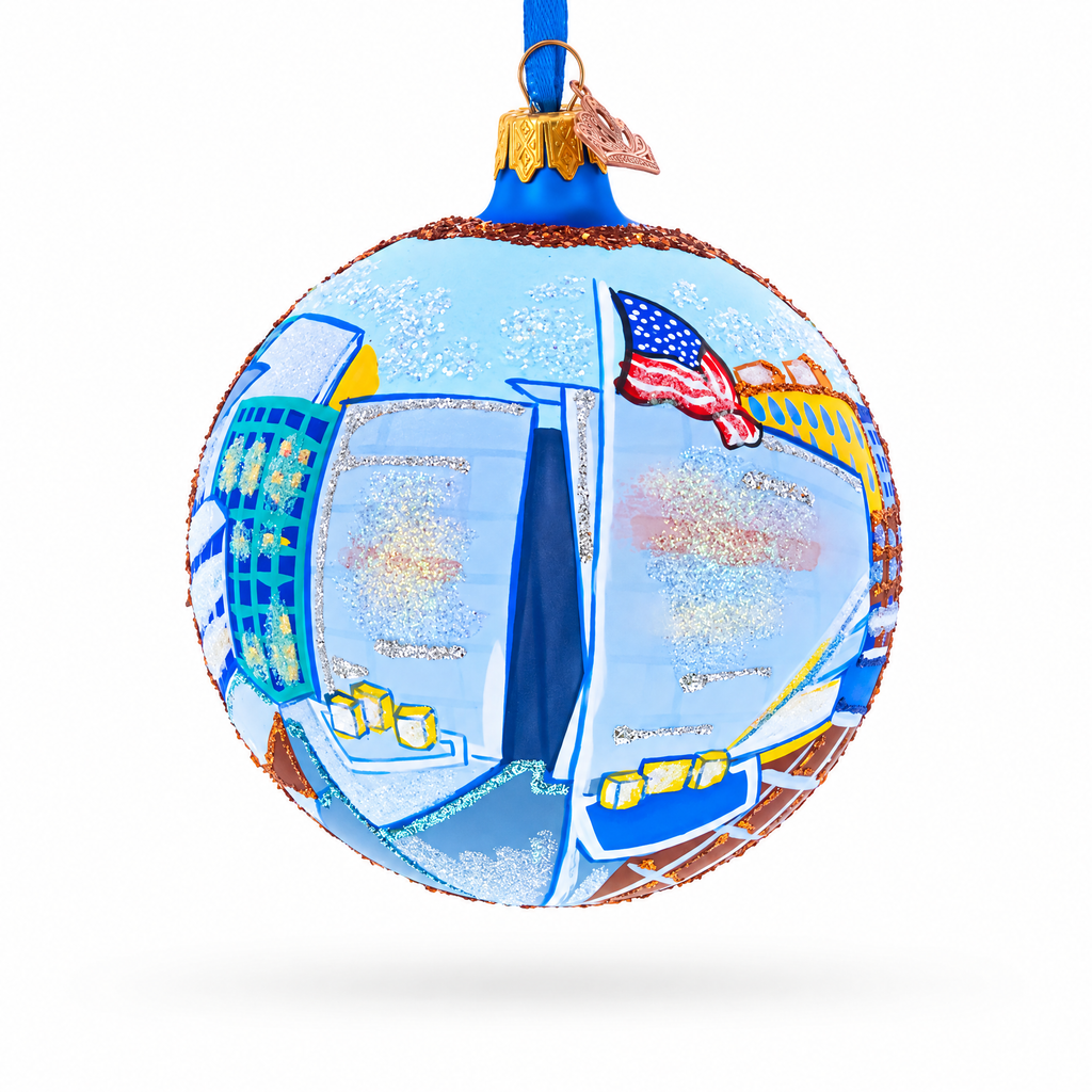 The National WWII Museum, New Orleans, Louisiana Glass Ball Christmas Ornament 4 Inches