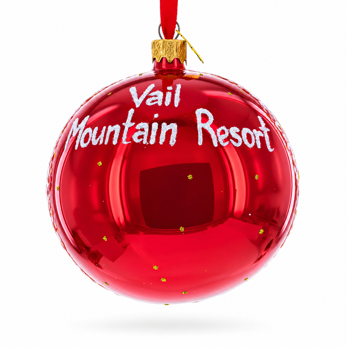 Colorado Ski Resort Glass Ball Christmas Ornament 4 Inches