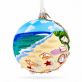 Turks and Caicos Glass Ball Christmas Ornament 4 Inches