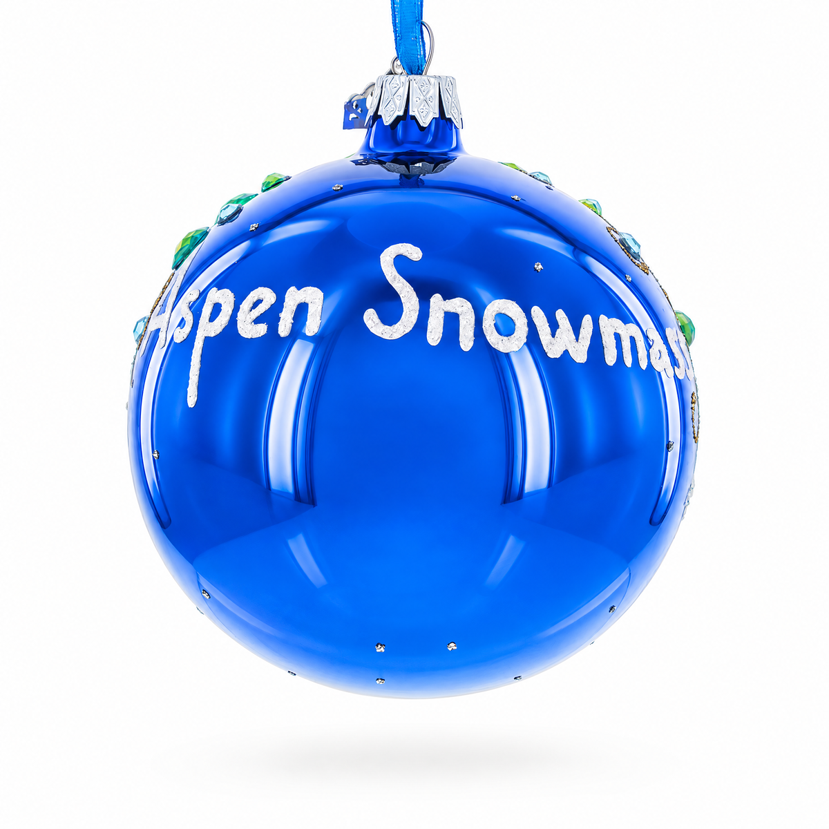 Aspen Snowmass Ski Resort, Colorado Glass Ball Christmas Ornament 4 Inches