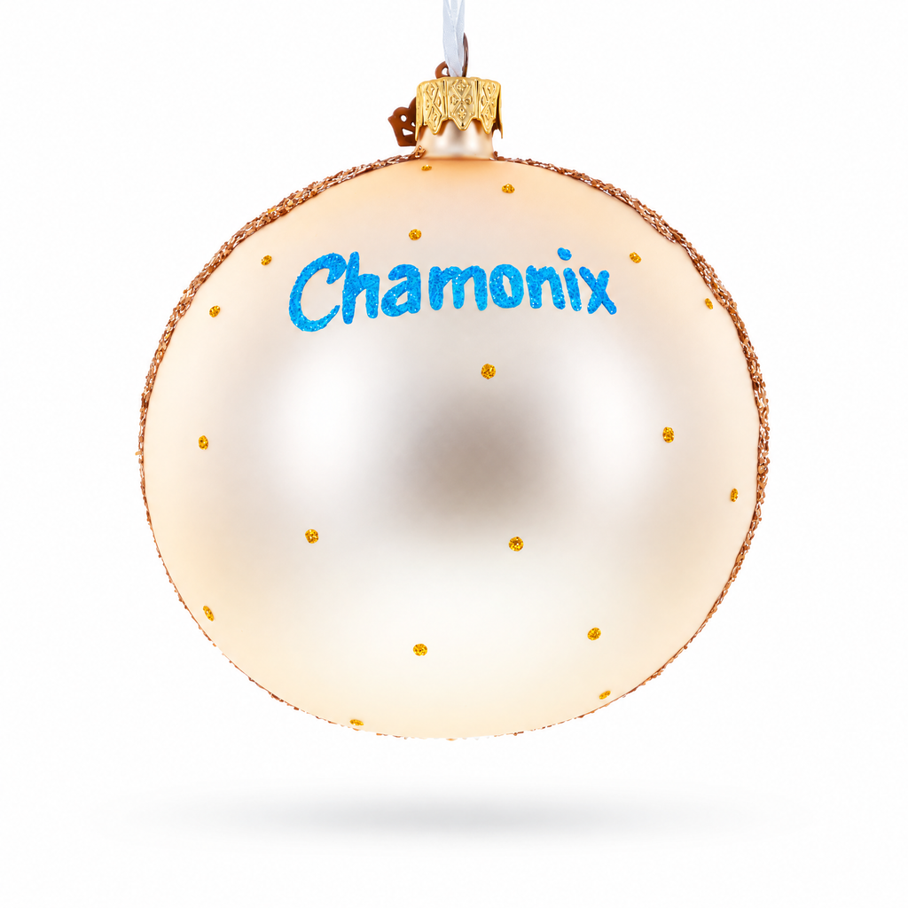 Chamonix Ski Resort, France Glass Ball Christmas Ornament 4 Inches
