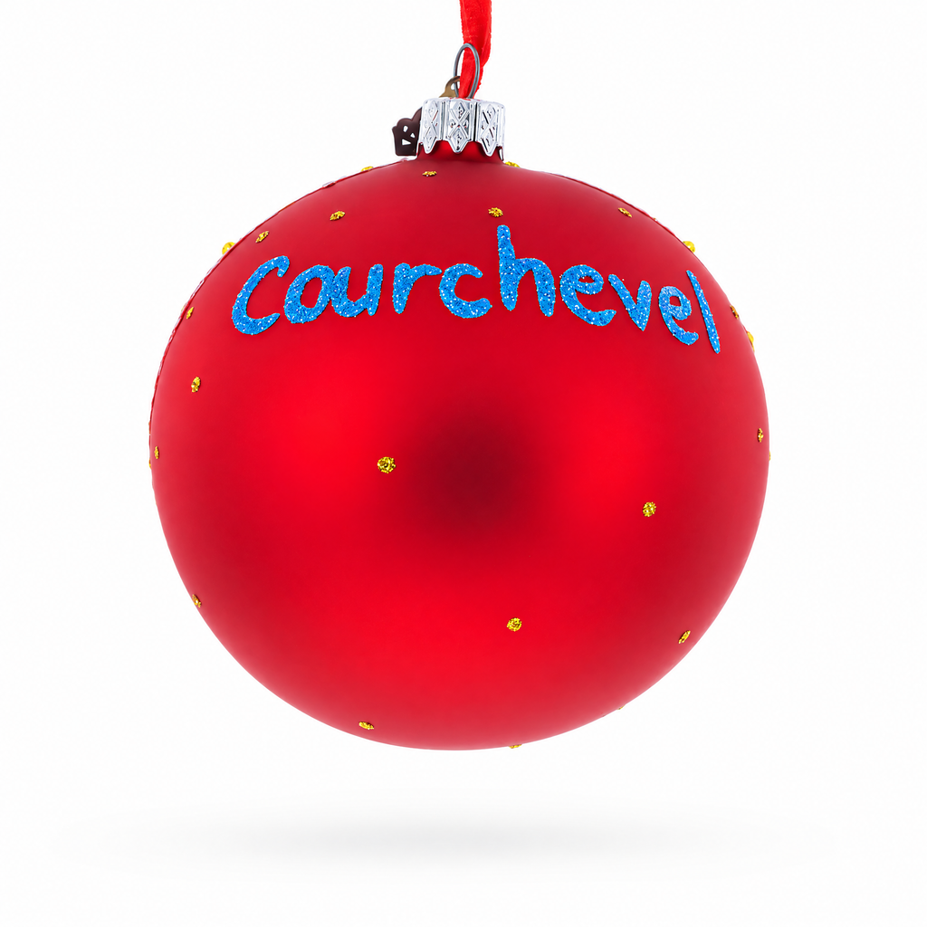 Courchevel Ski Resort, France Glass Ball Christmas Ornament 4 Inches