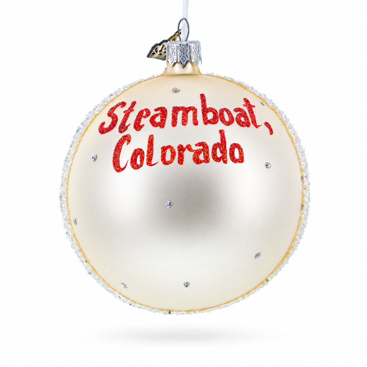 Steamboat Ski Resort, Colorado Glass Ball Christmas Ornament 4 Inches