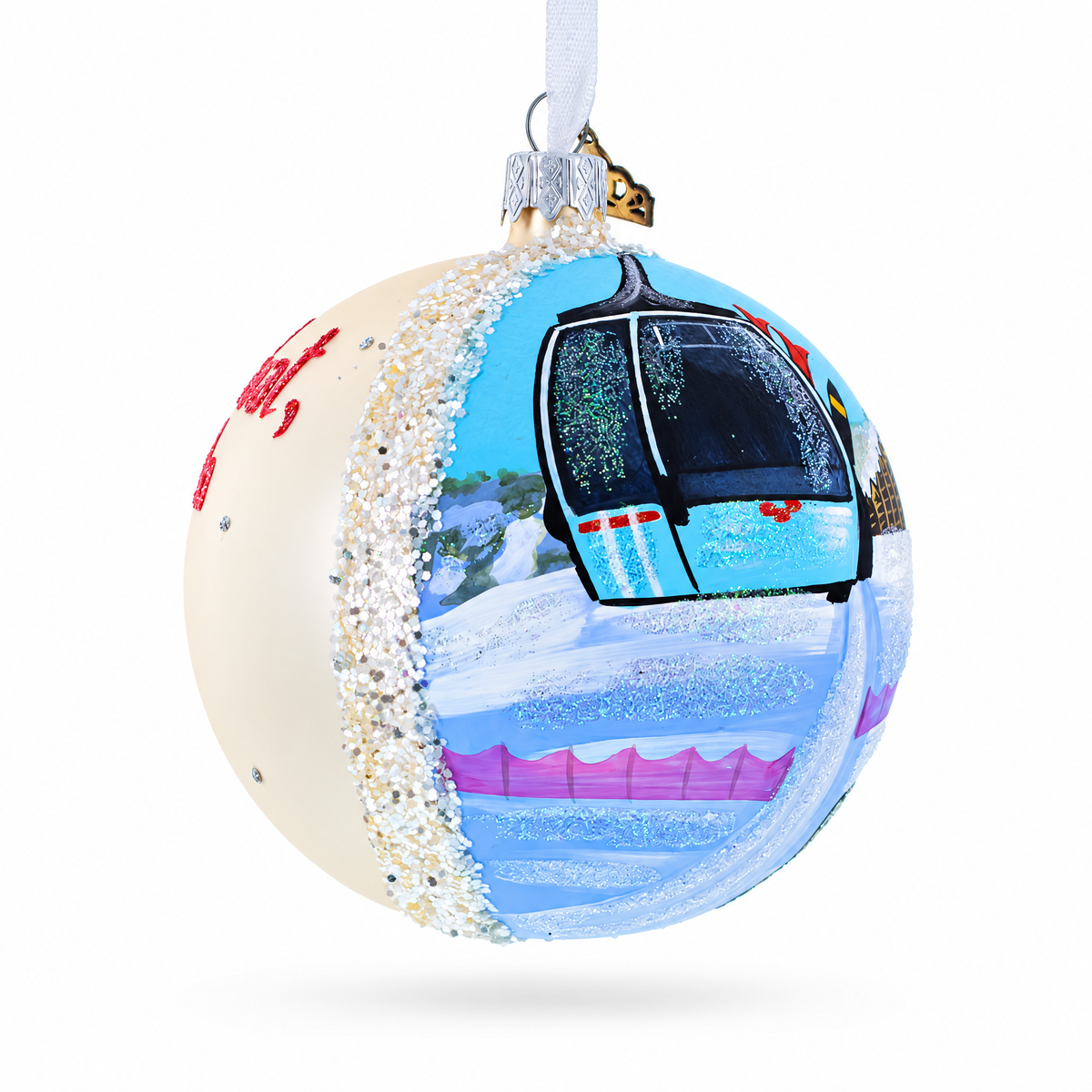 Steamboat Ski Resort, Colorado Glass Ball Christmas Ornament 4 Inches