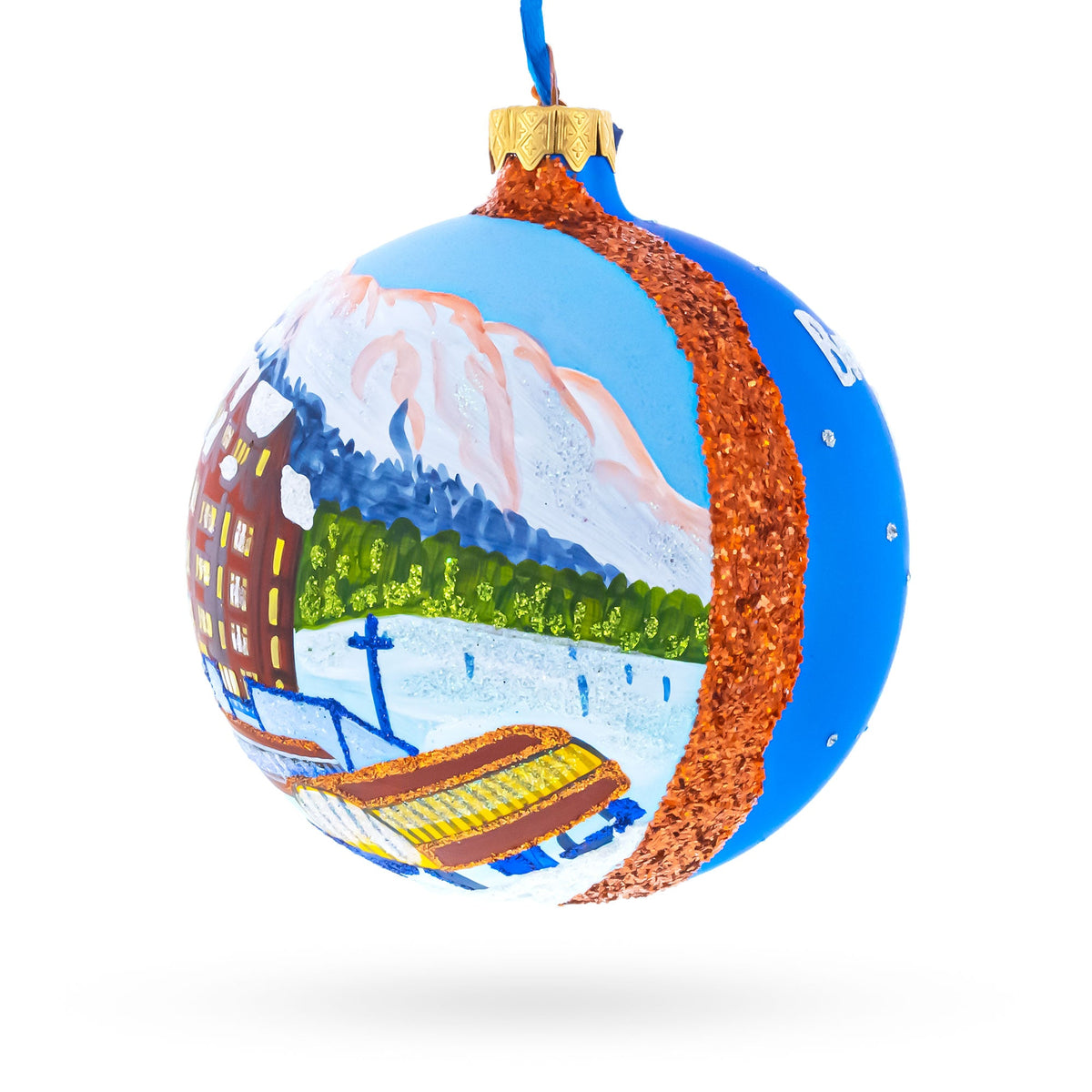 Breckenridge Ski Resort, Colorado Glass Ball Christmas Ornament 4 Inches
