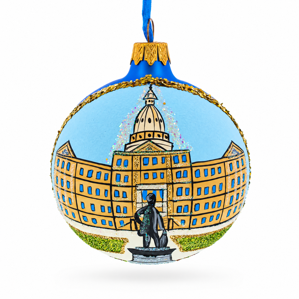 Lansing, Michigan Glass Ball Christmas Ornament 3.25 Inches
