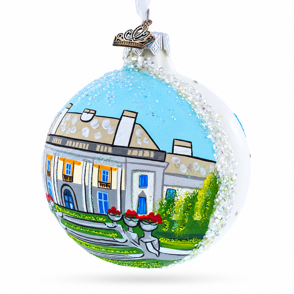 Nemours Estate, Wilmington, Delaware Glass Ball Christmas Ornament 3.25 Inches