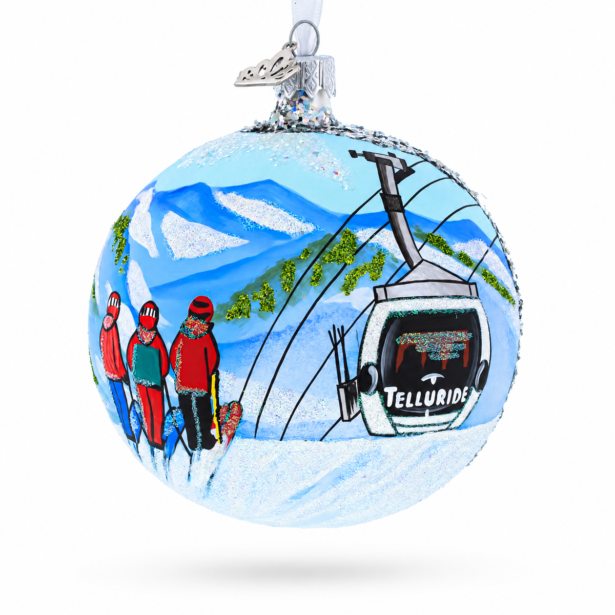 Telluride, Colorado Ski Resort Glass Ball Christmas Ornament