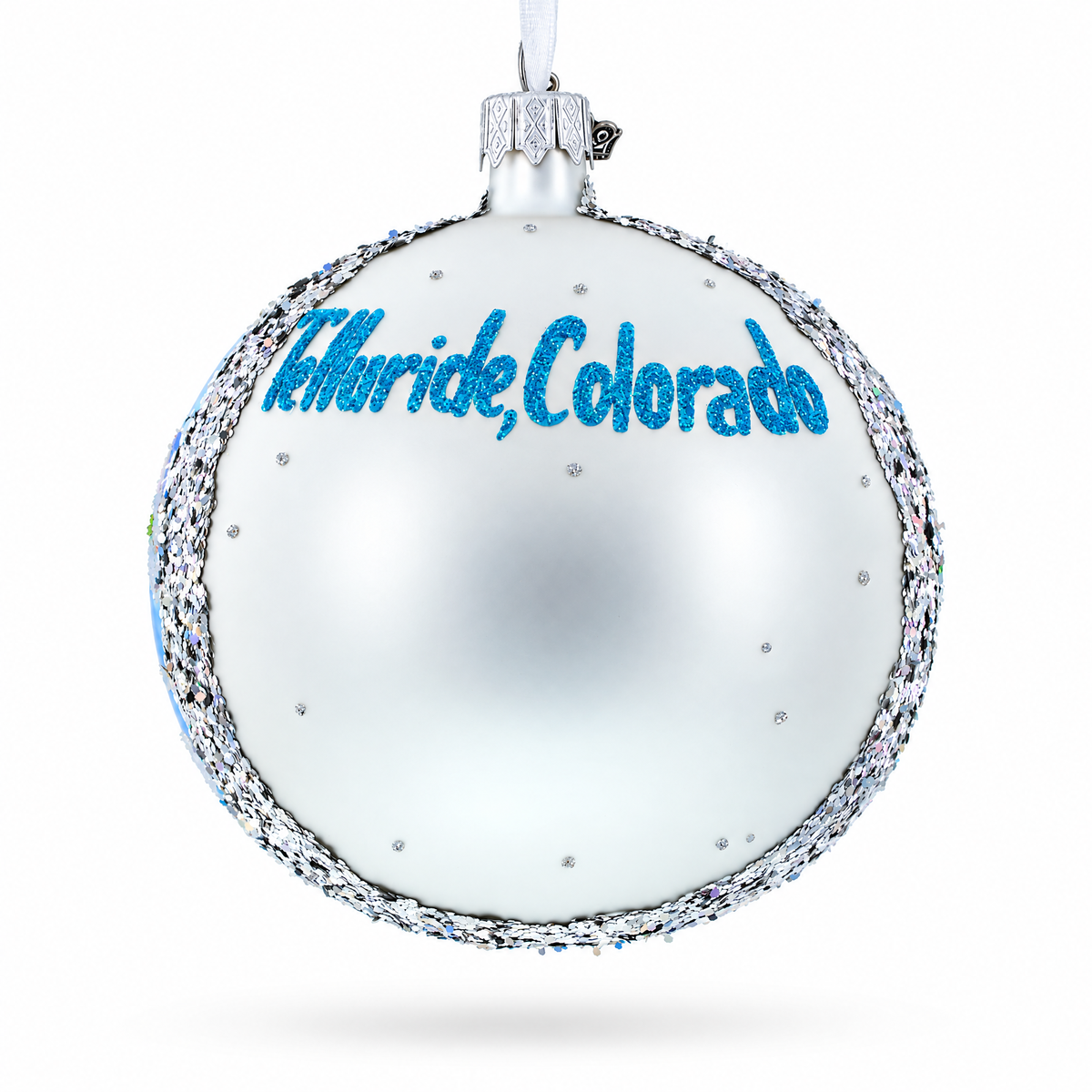 Telluride, Colorado Ski Resort Glass Ball Christmas Ornament