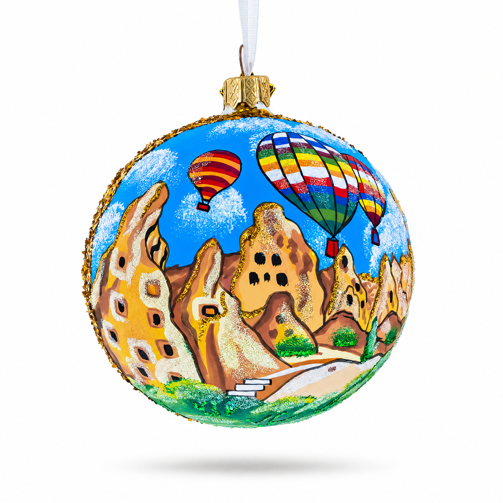 Cappadocia, Turkey Glass Ball Ornament 4 Inches