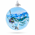 Les Portes du Soleil Ski Resort, Switzerland and France Glass Christmas Ornament