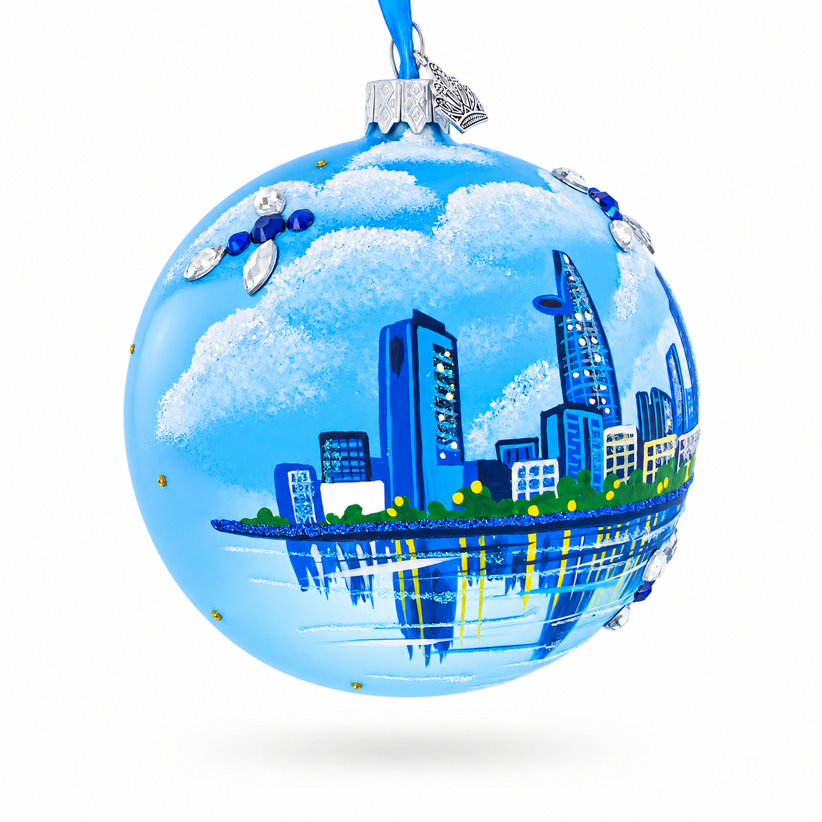 Ho Chi Minh City, Vietnam Glass Ball Christmas Ornament 4 Inches