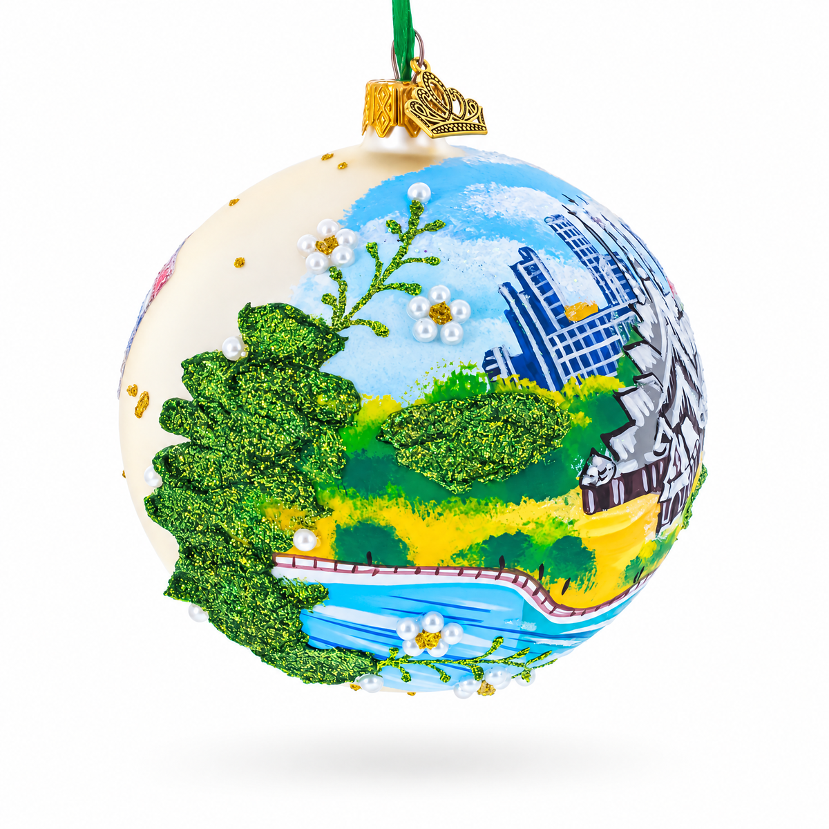 The Sanctuary Of Truth, Pattaya, Thailand Glass Ball Christmas Ornament 4 Inches