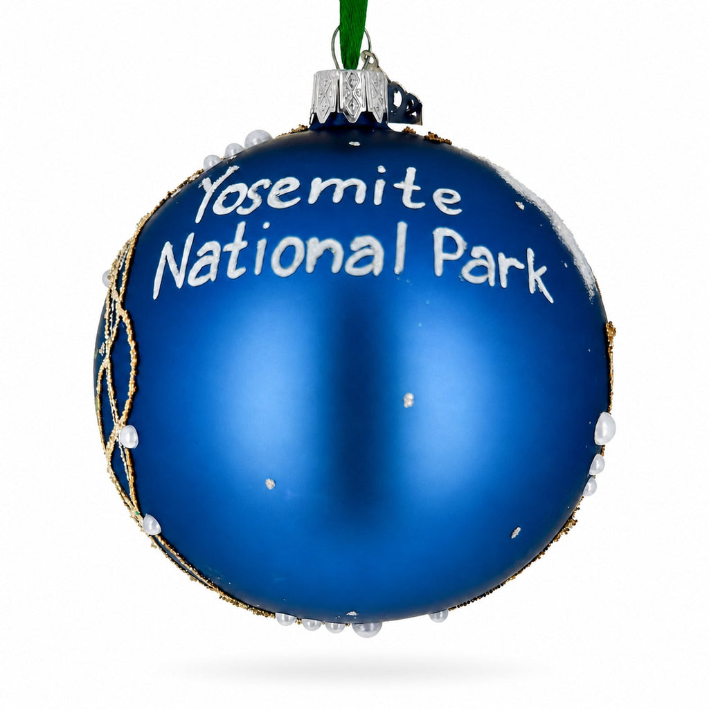 Yosemite National Park Glass Christmas Ornament