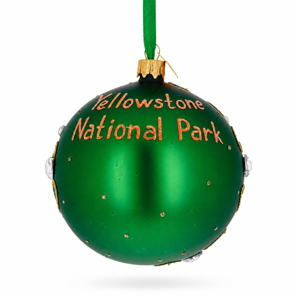 Yellowstone National Park Glass Christmas Ornament