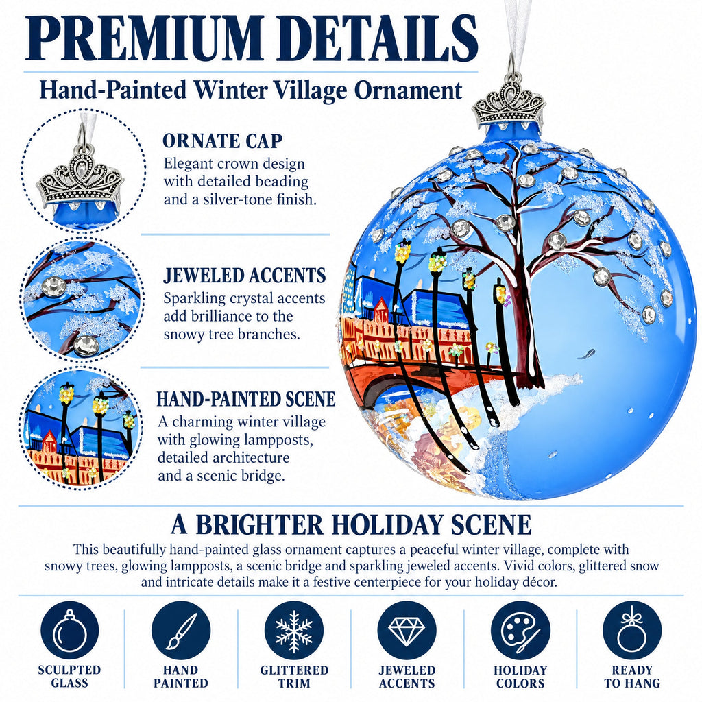 Strasbourg, France Cityscape Translucent Glass Ball Christmas Ornament