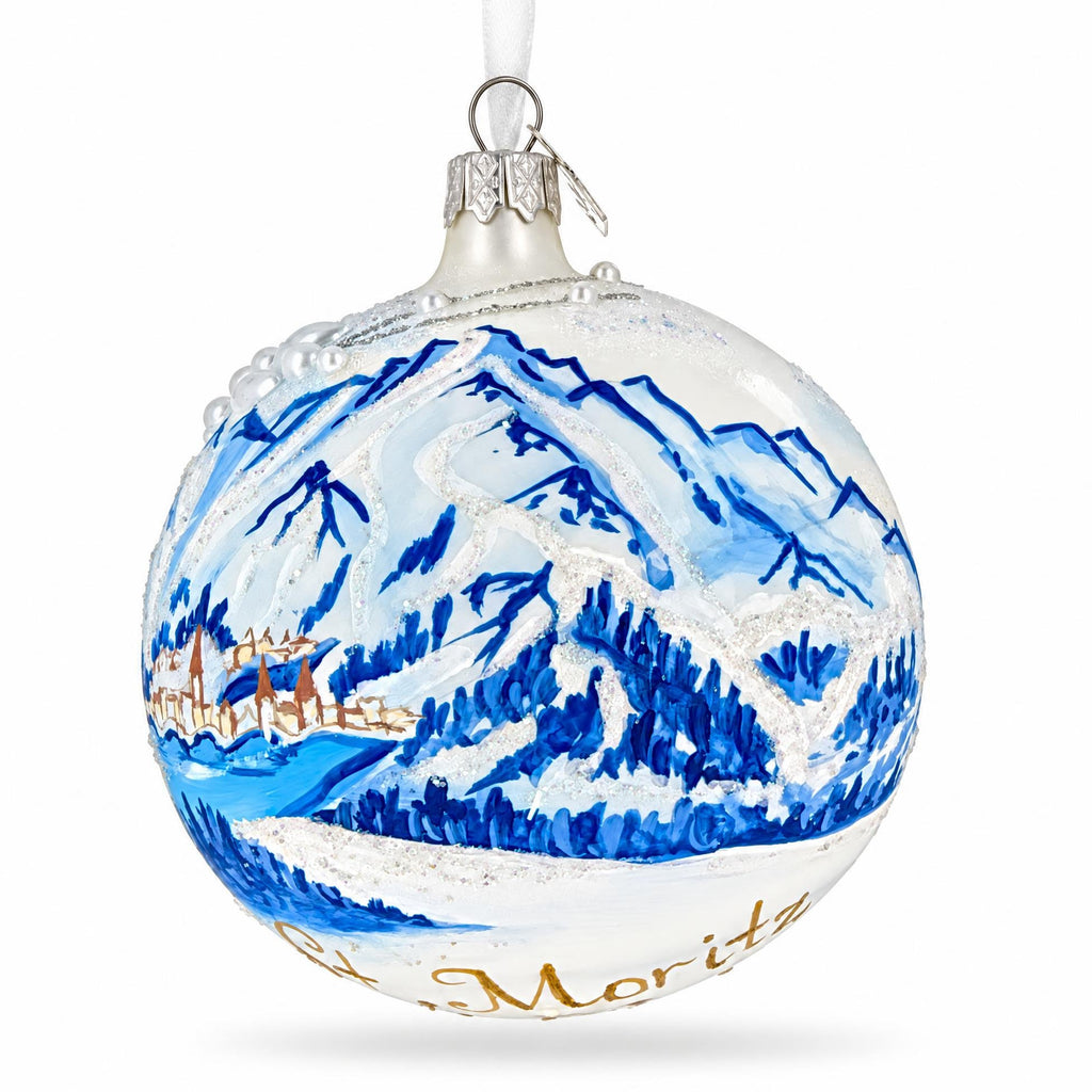 St. Moritz, Switzerland Glass Ball Christmas Ornament