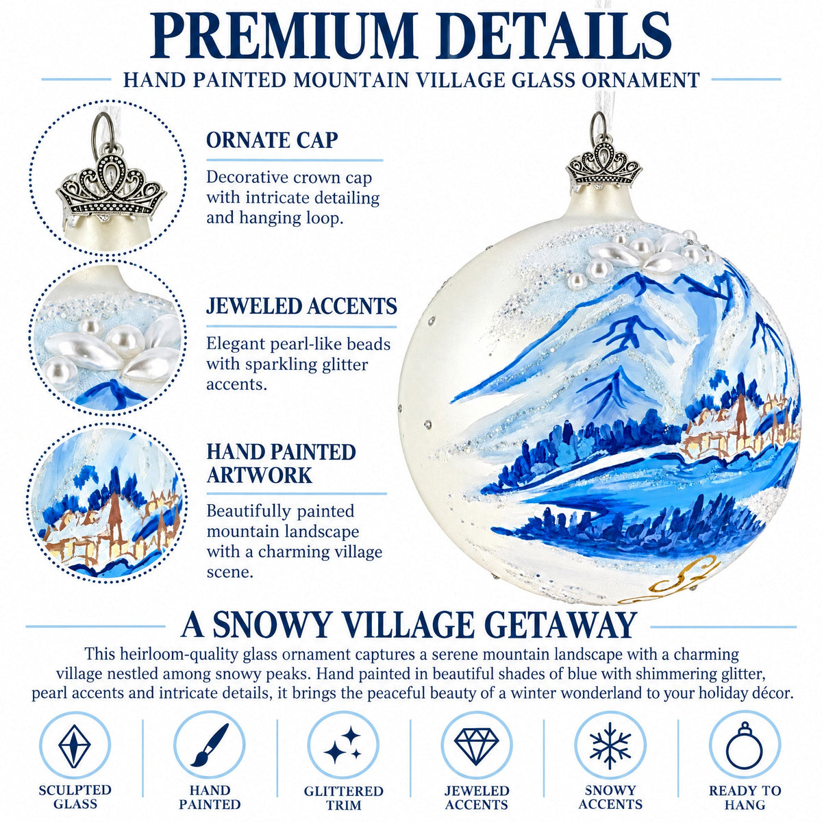 St. Moritz, Switzerland Glass Ball Christmas Ornament