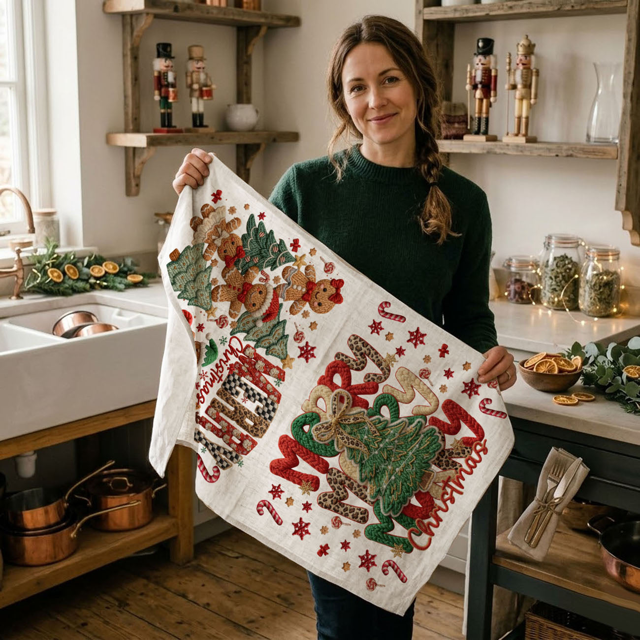 Merry Gingerbread Kitchen Towel