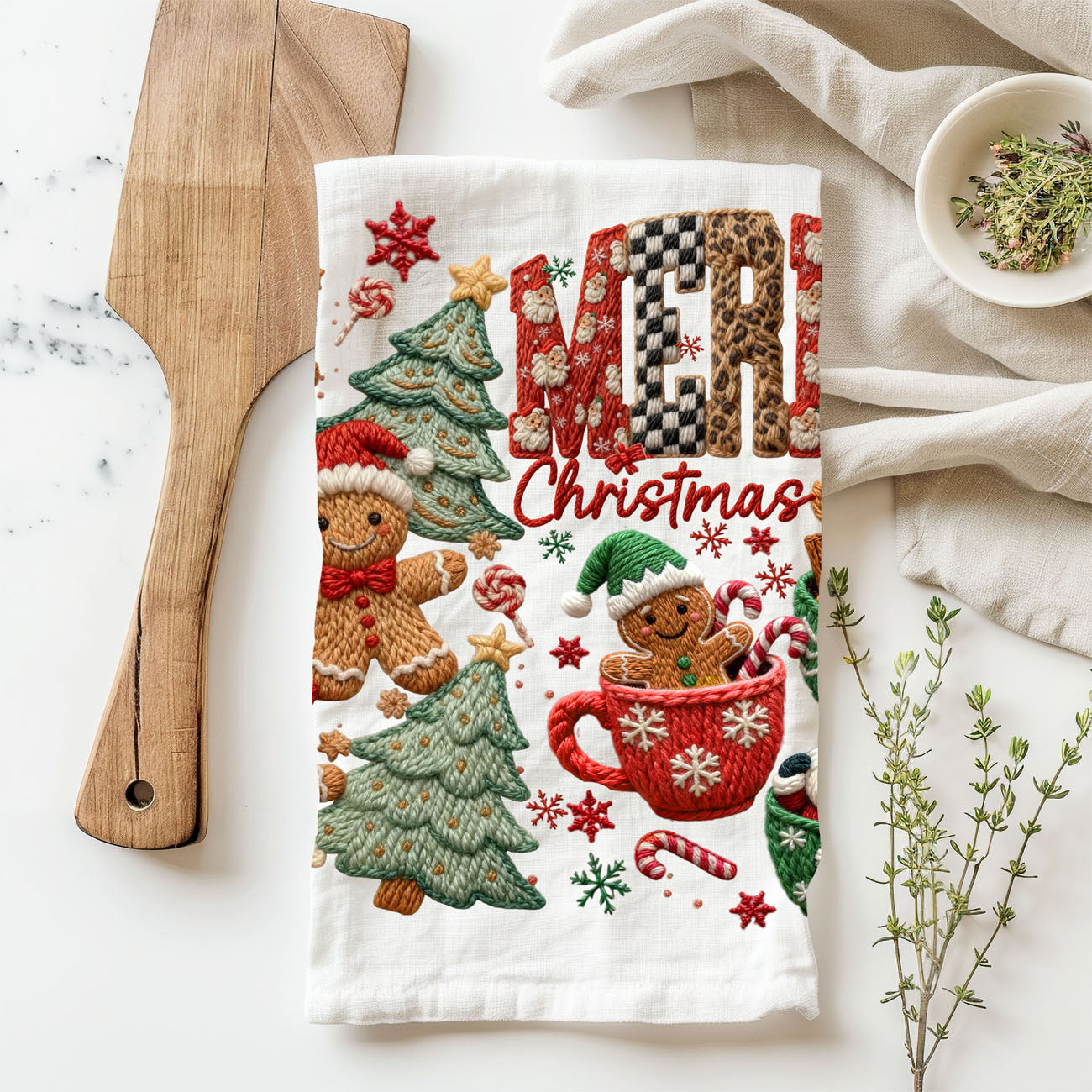 Merry Gingerbread Kitchen Towel