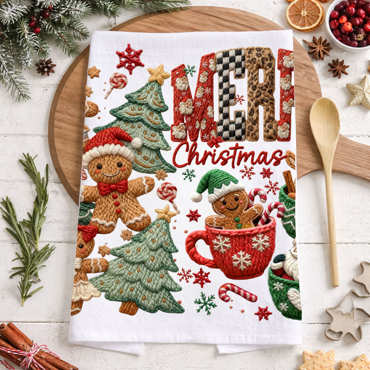 Merry Gingerbread Kitchen Towel