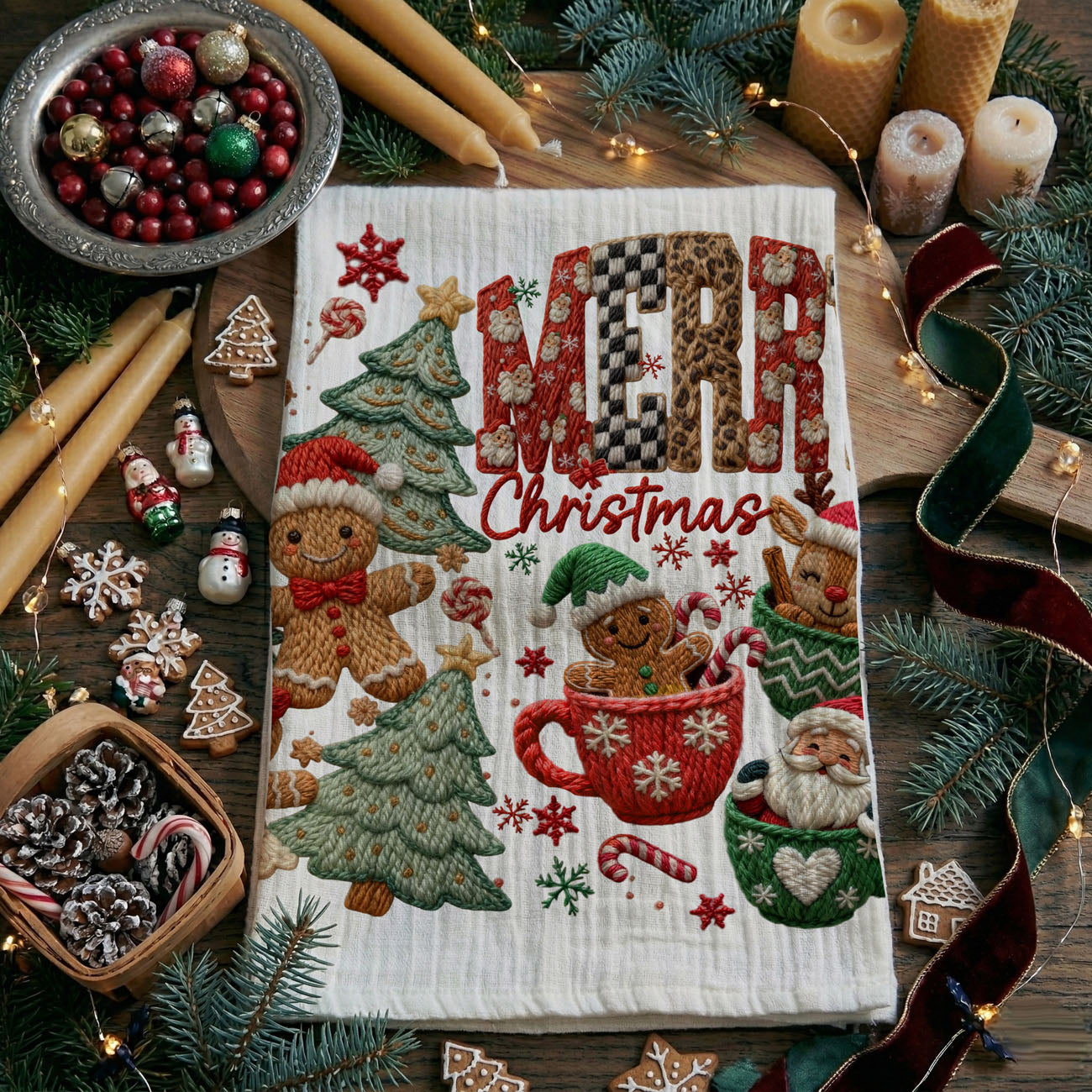 Merry Gingerbread Kitchen Towel