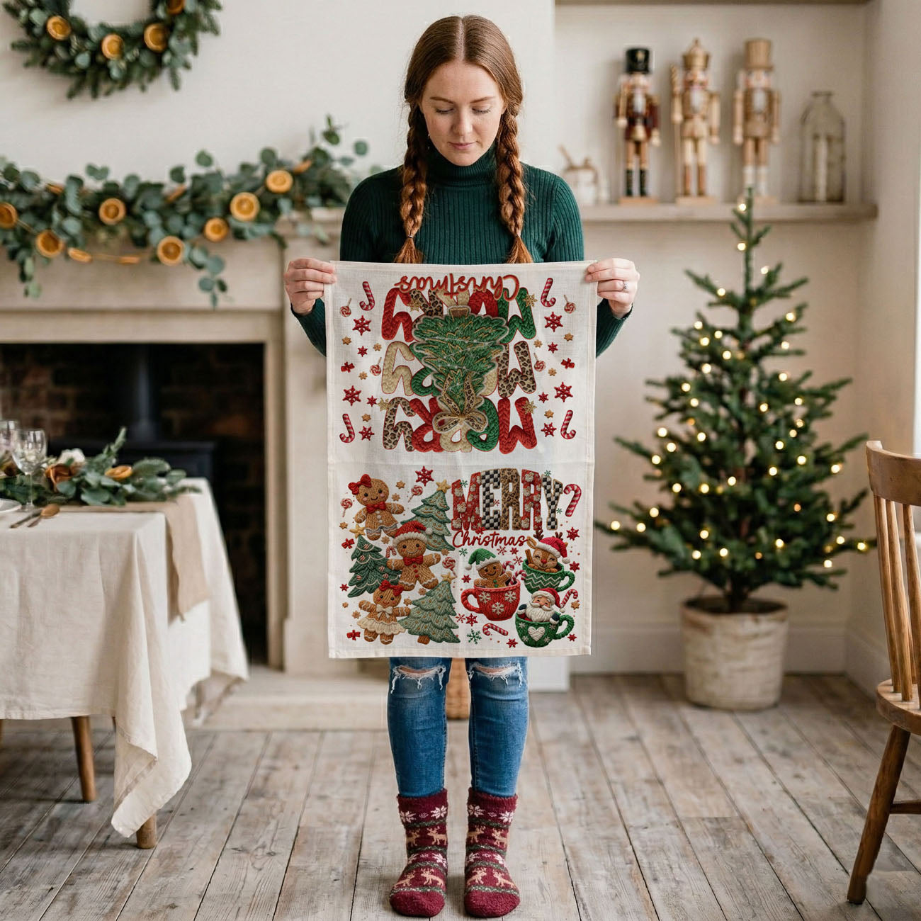 Merry Gingerbread Kitchen Towel
