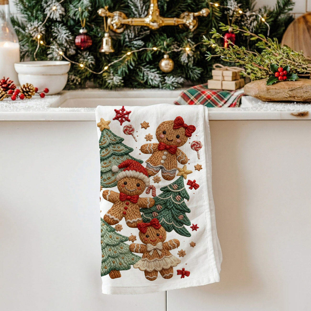 Merry Gingerbread Kitchen Towel