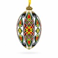 Traditional Ukrainian Pysanka Glass Egg Ornament 4 Inches