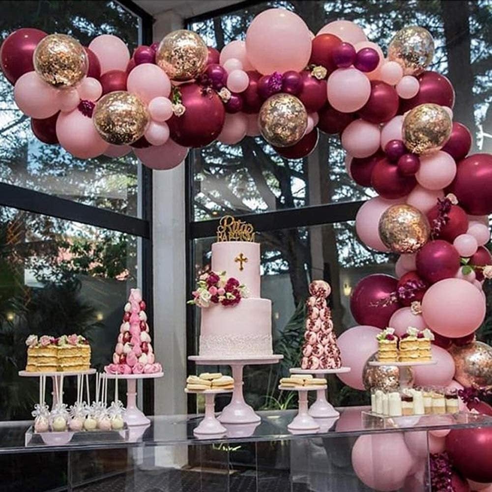 Pink, Burlwood & Gold Confetti Balloon Garland Kit