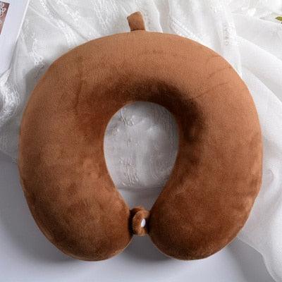 Memory Foam U-Shaped pillow Slow Rebound Neck Pillow Nap Airplane Pillow Travel Cartoon Memory U-Shaped Headrest Long Trip Sleep With No Neck Pain Super Soft Memory Foam Neck Pillow Easy Washing With Removable Cover By My Perfect Dream