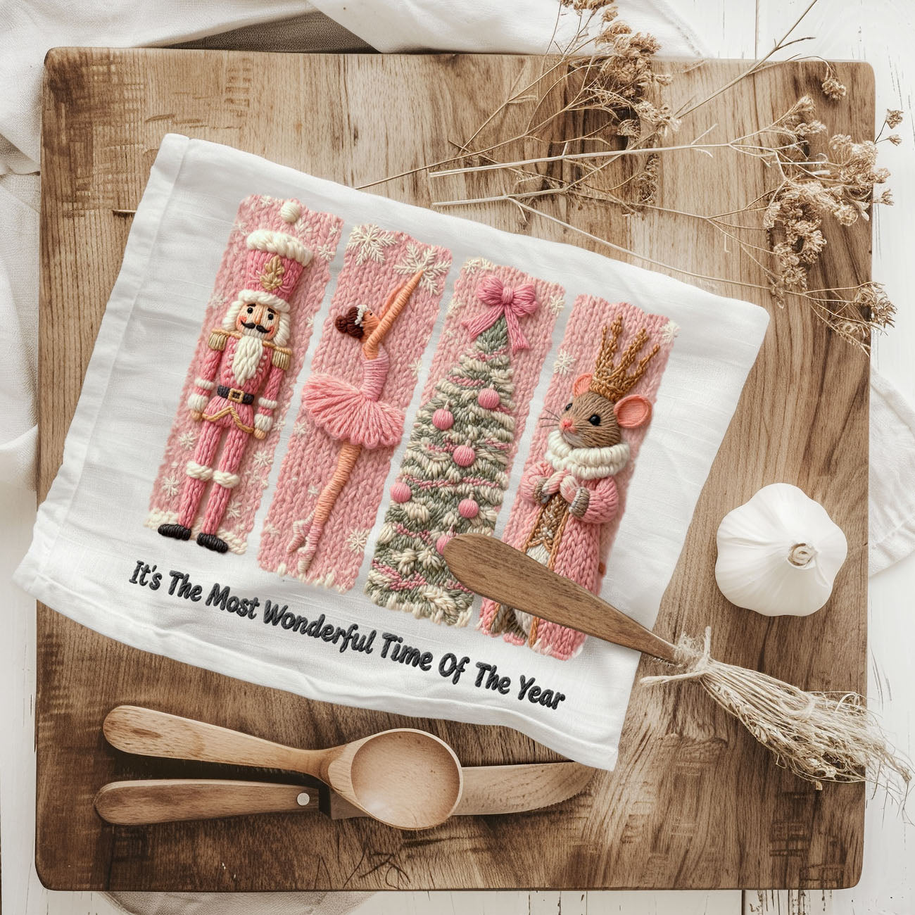 Nutcracker Pink Kitchen Towel