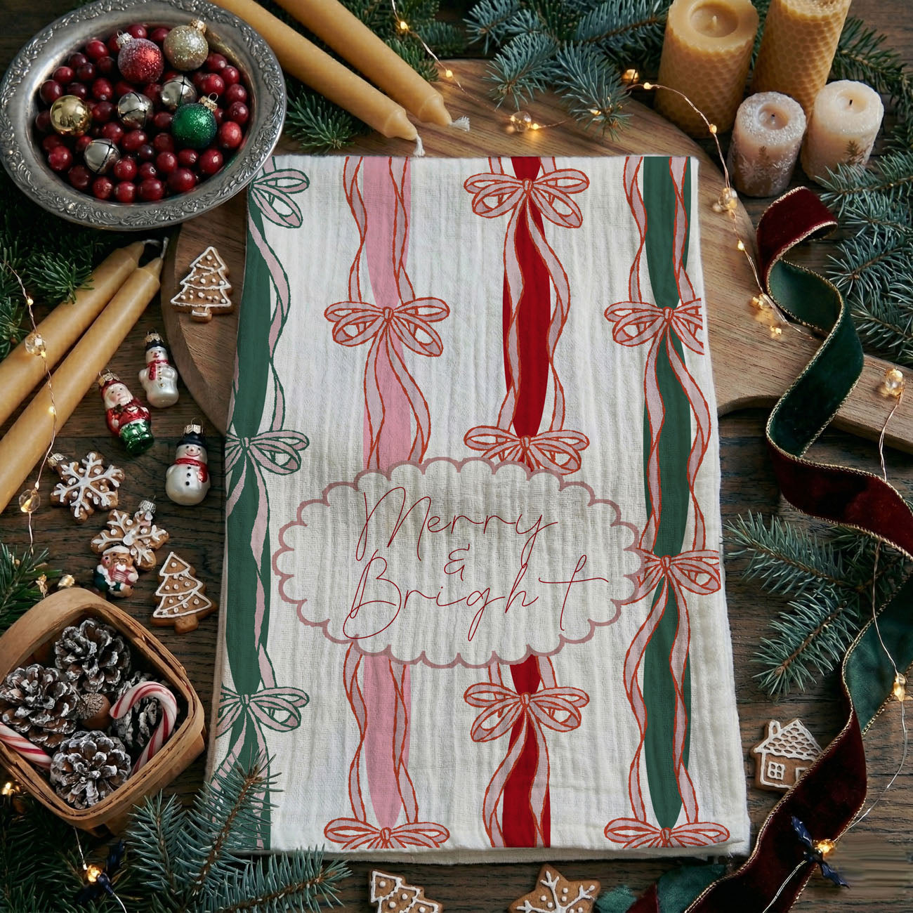 Merry and Bright Kitchen Towel