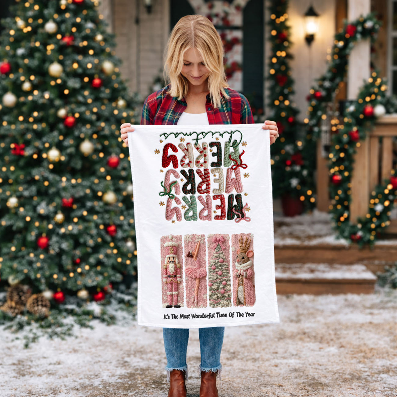 Nutcracker Pink Kitchen Towel